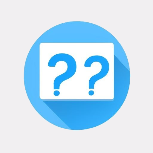 question mark in a blue circle